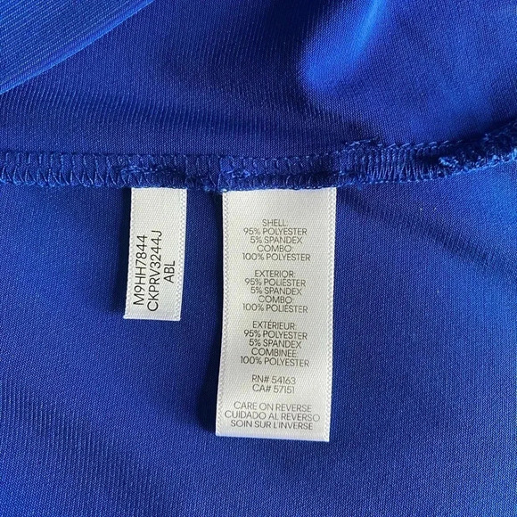 CALVIN KLEIN | Women's Long Sleeve Blue Jersey with Chiffon Sleeves Top Size M - Picture 9 of 10